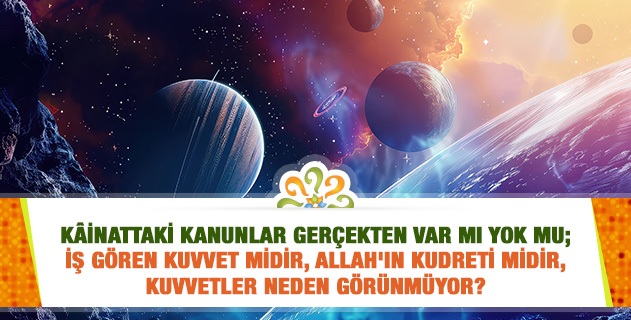 Kâinattaki kanunlar gerçekten var mı yok mu; iş gören kuvvet midir, Allah'ın kudreti midir, kuvvetler neden görünmüyor? Kâinattaki kanunlar gerçekten var mı yok mu; iş gören kuvvet midir, Allah'ın kudreti midir, kuvvetler neden görünmüyor?