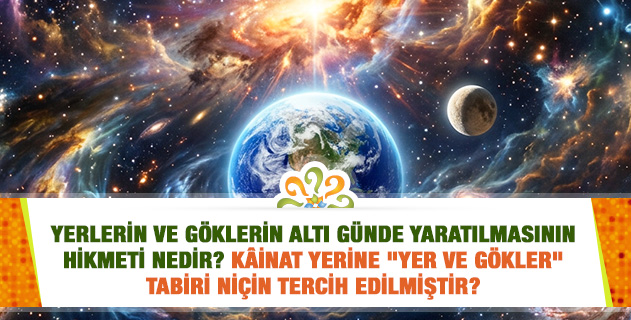 Yerlerin ve göklerin altı günde yaratılmasının hikmeti nedir? Kâinat yerine "yer ve gökler" tabiri niçin tercih edilmiştir? Birinci Mesele'yi tafsilatlı bir şekilde izah eder misiniz? Yerlerin ve göklerin altı günde yaratılmasının hikmeti nedir? Kâinat yerine "yer ve gökler" tabiri niçin tercih edilmiştir? Birinci Mesele'yi tafsilatlı bir şekilde izah eder misiniz?