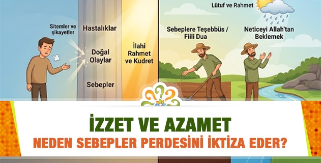 İzzet ve azamet neden sebepler perdesini iktiza eder? Azrail (as) örneği şer gibi gözüken ölüm hakikatine bir misaldir. Halbuki bütün hayırlı şeylerde de sebepler vazedilmiş?